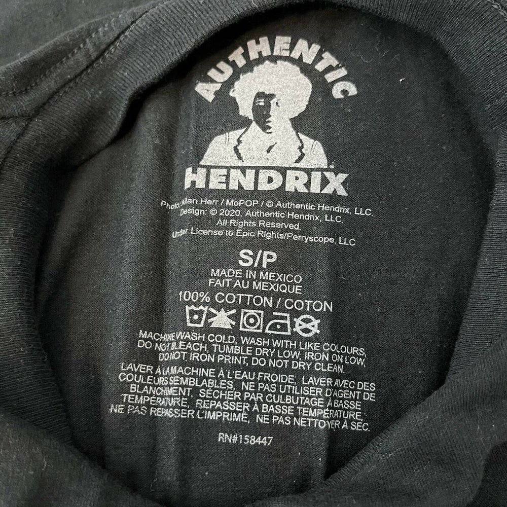 Authentic Hendrix Jimi Hendrix Black Graphic Tee … - image 2